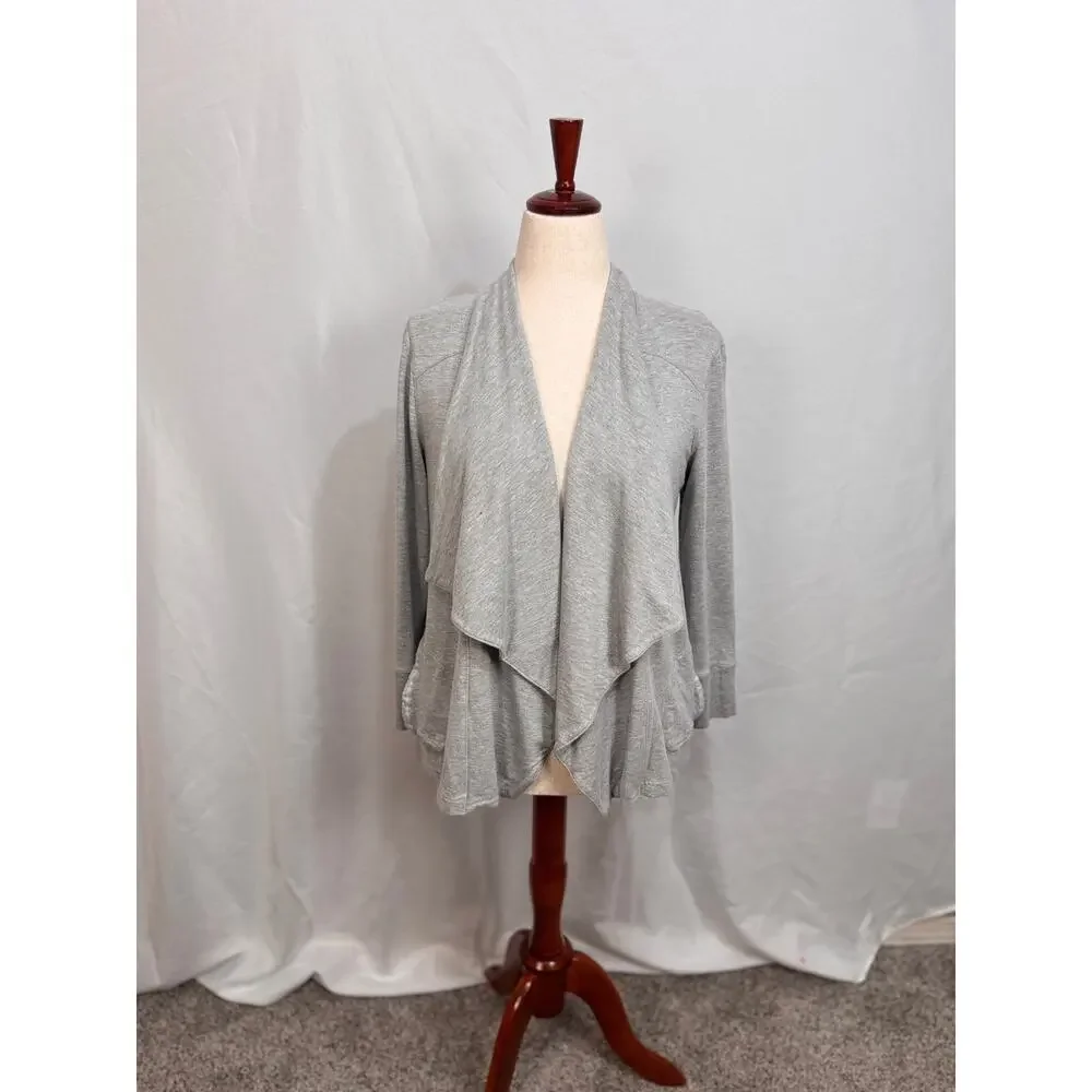 Chico's Zenergy lounge set gray soft luxe open front jacket & pants Sz 1 US M